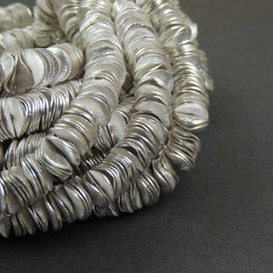 1 Strand Wave Disc Beads 925 Silver Plated On Copper -Potato Chips Beads  10mm 7.5 INch Strand GPC946 - Tucson Beads