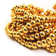 1 Strand 24k Gold Plated Designer Copper Smooth Round Beads - Jewelry Making - 8mmx6mm 8 Inches GPC013 - Tucson Beads