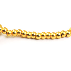 1 Strand 24k Gold Plated Designer Copper Smooth Round Beads - Jewelry Making - 8mmx6mm 8 Inches GPC013 - Tucson Beads