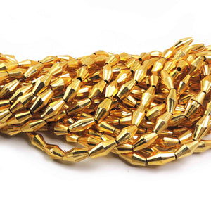 2 Strands 24k Gold Plated Designer Copper Casting Melon Beads - 14mmx7mm Melon Beads - Jewelry - 8 Inches GPC646 - Tucson Beads