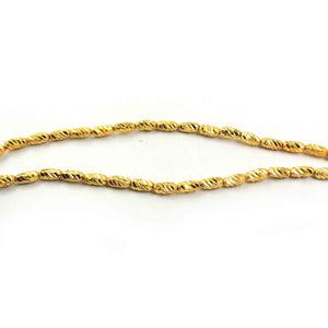 2 Strands 24k Gold Plated Designer Copper Diamond Cut Beads - Jewelry-   8mmx4mm 7.5 Inches GPC767 - Tucson Beads