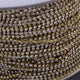 5 FEET Crystal Zircon Rhinestone Chain, Raw Brass - 24k Gold Plated chain per foot BD1137 - Tucson Beads