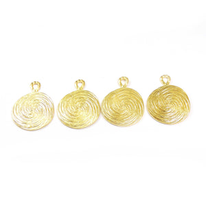 1 Pc Beautiful Gold Round Charm Pendant- 24k Matte Gold Plated Round Pendant - Brass Gold Round Boho 53mmx39mm GPC361 - Tucson Beads