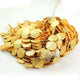 2 Strands 24k Gold Plated Designer Stamp Finish Copper Beads- 15mm Round Disc Stamp Beads -  8 Inches GPC354 - Tucson Beads
