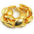 1 Strand 24k Gold Plated Designer Copper Casting Stamped Finish Oval Beads - 36mmx26mm Oval Bead - Jewelry - 8 Inches GPC747