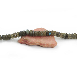 2 Strand AAA Quality Natural Labradorite Faceted Rondelles - Wheel Beads 6mm-12mm 8 Inches BR2801 - Tucson Beads