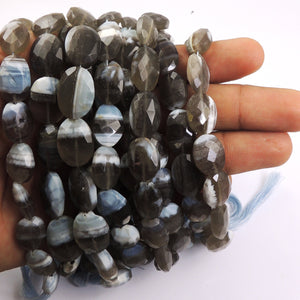 1 Strands Blue Oregon Faceted Oval Briolettes - Blue Oregon Opal Oval Beads 13mmx11mm-19mmx13mm 8 Inches BR3175 - Tucson Beads
