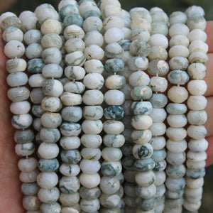 1 Strand Green Moss Agate Faceted Round Beads Biolettes 8mm 14 Inches BR1922 - Tucson Beads