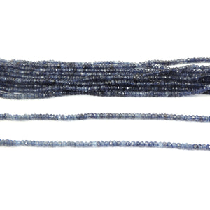 5 Strands Iolite Faceted Rondelles Fine Quality 3mm-3.5mm Rondelles 13.5 inch strand RB118 - Tucson Beads