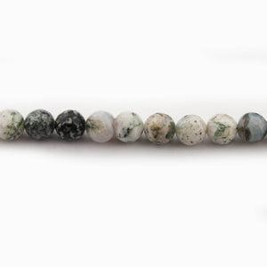2 Strand Green Moss Agate Faceted Round Beads Biolettes 8mm 10 Inches BR3831 - Tucson Beads