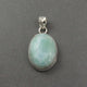 1 Pc Large Genuine and Rare Larimar Oval Pendant - 925 Sterling Silver- Gemstone Pendant 32mmx20mm-10mmx5mm SJ252 - Tucson Beads