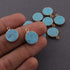 5 Pcs Turquoise Round Pendant Rose Gold Electroplated Single Bail Pendant 17mmx13mm DRZ153