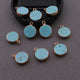 5 Pcs Turquoise Round Pendant Rose Gold Electroplated Single Bail Pendant 17mmx13mm DRZ153 - Tucson Beads