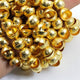 1 Strand 24k Gold Plated Designer Copper Casting Half Cap Round Beads - Jewelry- 12mmx6mm 7.5 Inches GPC205 - Tucson Beads