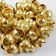 1 Strand 24k Gold Plated Designer Copper Casting Half Cap Round Beads - Jewelry- 14mmx7mm 8 Inches GPC795 - Tucson Beads