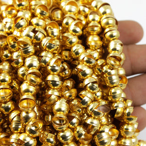 1 Strand 24k Gold Plated Plain Copper Casting Half Cap Beads - Jewelry- 7mmx4mm 8.5 Inches GPC797 - Tucson Beads