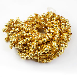 1 Strand 24k Gold Plated Plain Copper Casting Half Cap Beads - Jewelry- 7mmx4mm 8.5 Inches GPC797 - Tucson Beads