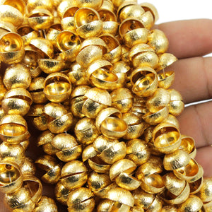 1 Strand 24k Gold Plated Copper Casting Half Cap Beads - Jewelry- 5mmx10mm 8 Inches GPC799 - Tucson Beads