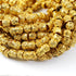 2 Strands 24k Gold Plated Designer Copper Casting Fancy Beads - Jewelry Making- 8mmx7mm 8 Inches GPC026