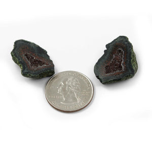 Natural Big Tabasco Geode With Agate Druzy - Geode Split In Half Rare Banded 30mmx17mm-31mmx21mm Matching Pair  #120 - Tucson Beads