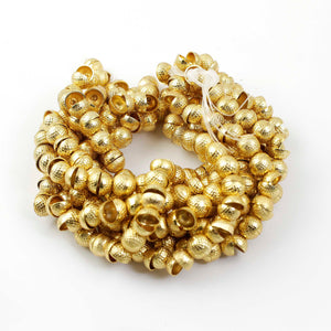 1 Strand 24k Gold Plated Designer Copper Casting Half Cap Round Beads - Jewelry- 8mmx4mm 8 Inches GPC805 - Tucson Beads