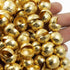 1 Strand 24k Gold Plated Designer Copper Casting Half Cap Round Beads - Jewelry- 14mmx7mm 8 Inches GPC803