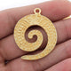 5 Pcs Gold Plated Designer Snail Charm - 24k Matte Gold Plated - Ammonite Shell Charm- Copper Charm Pendant  38mmx30mm GPC772 - Tucson Beads