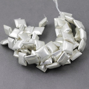 2 Strands Fine Quality Cushion Beads 925 Silver Plated Over Copper - Square Shape Beads 16mm 7.5 Inches  Strand  GPC824 - Tucson Beads