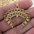 5 Pcs Gold Curved Necklace Pendant Charm - 24k Matte Gold Plated  - Copper Fancy Pendant 40mmx40mm GPC775