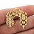5 Pcs Designer Copper Fancy Charm Pendant - 24k Matte Gold Plated Fancy - Copper Nacklace Pendant - Filigree Design - 33mmx29mm GPC302