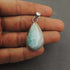 1 Pc Genuine and Rare Larimar Pear Shape Pendant - 925 Sterling Silver - Gemstone Pendant 38mmx21mm-9mmx5mm SJ279