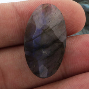Amazing Labradorite Cabochon,Blue Fire,Blue Flash,Faceted Oval Shape,Loose Gemstone Cabochon,Green,Yellow Flash Fire,Wire Wrap LGs084 - Tucson Beads