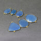 9 Pcs Blue Chalcedony Faceted Fancy Shape 24k Gold Plated Double Bail Connector - Blue Chalcedony 34mmx29mm-43mmx27mm PC383 - Tucson Beads