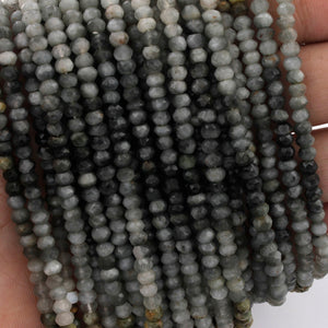 5 Strands Cats Eye Rondelles--Finest Quality Chyrsoberyl  Roundle 3mm-4mm 13Inch Long RB084 - Tucson Beads