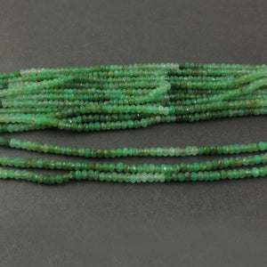 5 Strands Shaded Chrysoprase faceted Rondelles--Finest Quality Chrysoprase  Roundle 4mm 13Inch Long RB119 - Tucson Beads