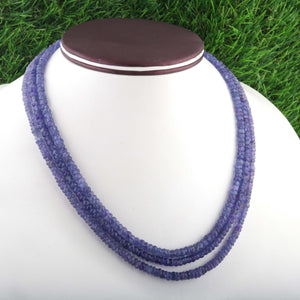 975ct. 4 Strands Of Genuine Tenzanite Necklace - Faceted Rondelle Beads - Rare & Natural Tenzanite Necklace - Stunning Elegant Necklace - BRU3348 - Tucson Beads