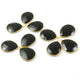 5 Pcs Black Onyx Faceted Pear Drop 24k Gold Plated Single Bail Pendant - 32mmX23mm PC257 - Tucson Beads