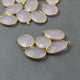 5 Pcs Rose Quartz 24k Gold Plated Oval Shape Single Bail Pendant - Rose Quartz Pendant 26mmx17mm PC360 - Tucson Beads