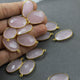 5 Pcs Rose Quartz 24k Gold Plated Oval Shape Single Bail Pendant - Rose Quartz Pendant 26mmx17mm PC360 - Tucson Beads