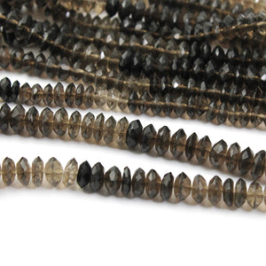 1 Strand Smoky Quartz Faceted Rondelles - Smoky Quartz Rondelle Beads 8mm 16 Inches BR1393 - Tucson Beads