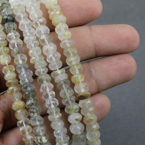5 Strands Excellent Quality Multi Stone Faceted Rondelles - Mix Stone Roundles Beads 6mm-7mm 9.5 Inches BR2231 - Tucson Beads