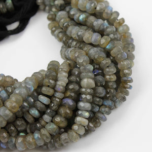 1 Strand Labradorite Faceted Rondelles - Labradorite faceted Rondelles Beads 4mm-7mm 10 Inches BR2326 - Tucson Beads