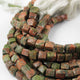 1 Strand Unakite Faceted Cube Beads- Faceted Cube beads 6mm-8mm 8 Inches Long BR849 - Tucson Beads