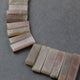 1 Strand Peach Moonstone Smooth Rectangle Briolettes  - Smooth Baguette Briolettes 13mmx7mm -31mmx7mm 10 Inches BR2283 - Tucson Beads