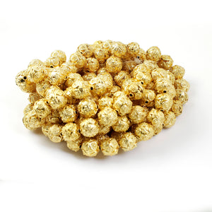 1 Strand 24k Gold Plated Designer Copper Ball Beads - Jewelry Making  - 13mm 8 Inches GPC695 - Tucson Beads