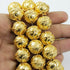 1 Strand 24k Gold Plated Designer Copper Casting Round Ball Beads - Jewelry Making- 17mmx16mm 8.5 Inches GPC794