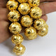 1 Strand 24k Gold Plated Designer Copper Casting Round Ball Beads - Jewelry Making- 17mmx16mm 8.5 Inches GPC794 - Tucson Beads