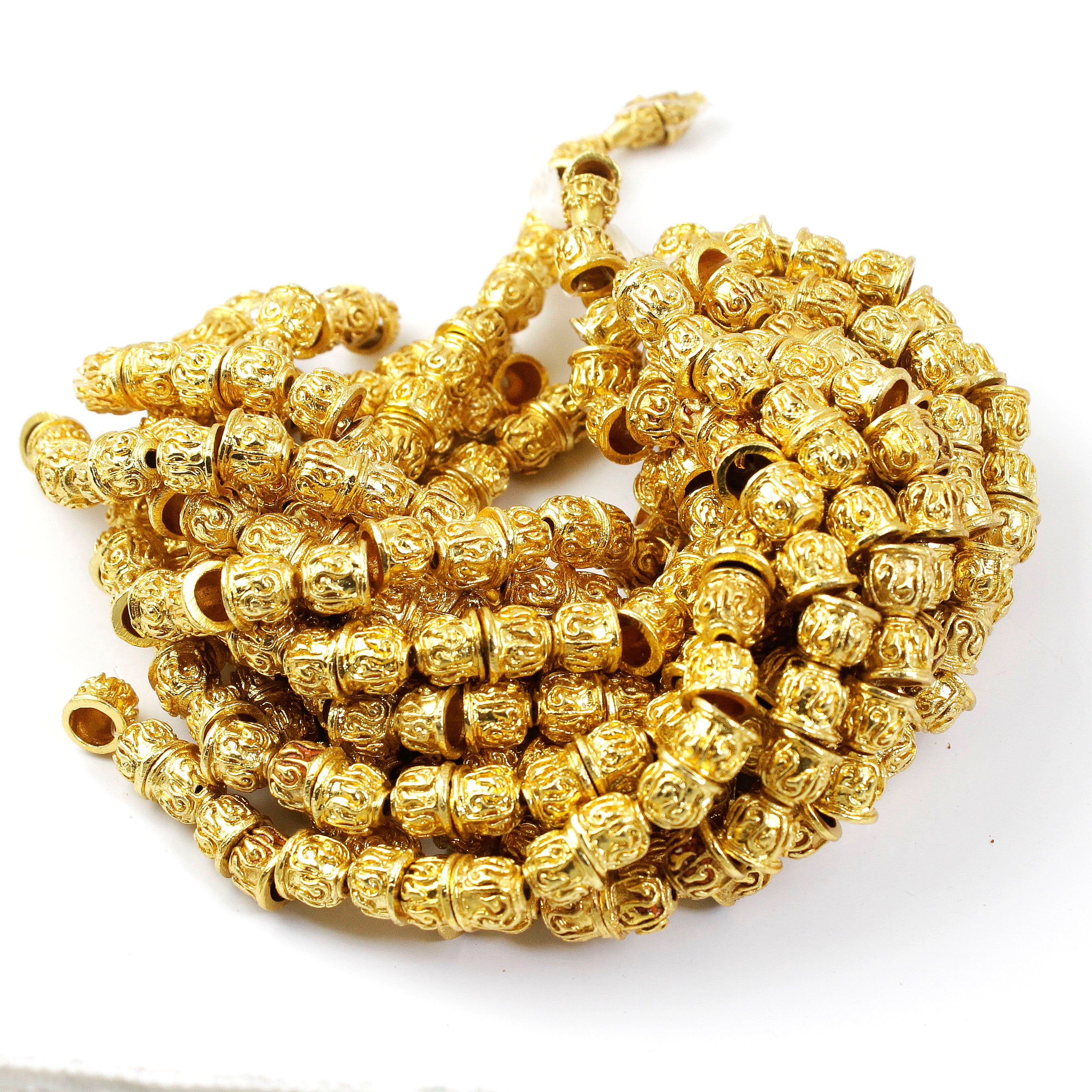 Strands 24k Gold Plated Designer Copper Casting Fancy Beads