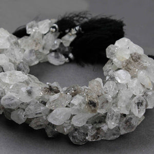 1 Strand New Herkimer Diamond Faceted Front Side Drill Briolettes - Raw Diamond Beads 13mmx10mm-22mmx12mm 14 Inches br2538 - Tucson Beads