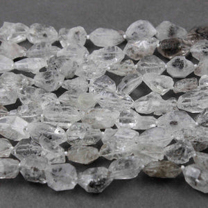 1 Strand New Herkimer Diamond Faceted Front Side Drill Briolettes - Raw Diamond Beads 13mmx10mm-22mmx12mm 14 Inches br2538 - Tucson Beads